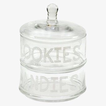 Foto av stilren och funktionell glasburk för kakor