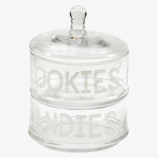 Foto av stilren och funktionell glasburk för kakor