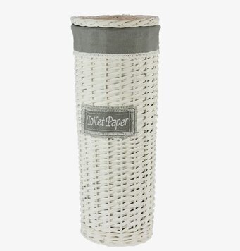 Bild av stilren vit förvaringskorg för toalettrullar