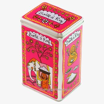 Plåtburk Ris basmati hallonröd från Derrière la porte