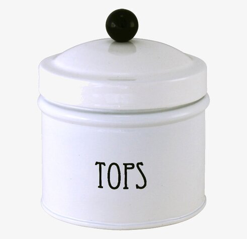 Plåtburk Svarte Petter Tops från Strömshaga i vit plåt