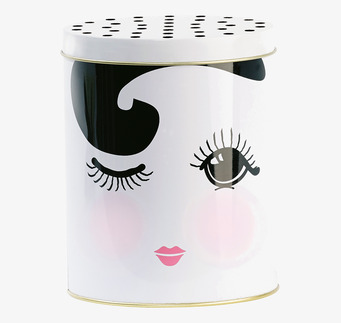 Plåtburk Flirtig från Miss Etoile med stiliserat ansikte