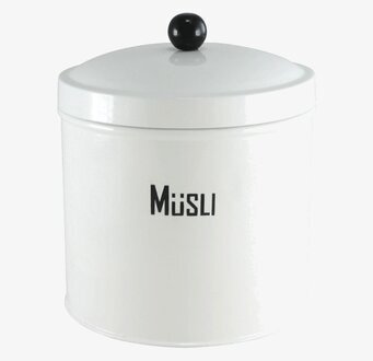Plåtburk Svarte Petter Musli från Strömshaga med lock