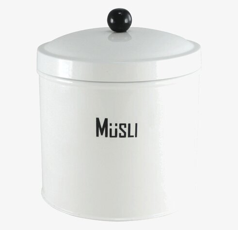 Plåtburk Svarte Petter Musli från Strömshaga med lock