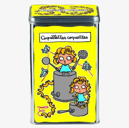 Pasta gul förvaringsburk från Derriére la porte i plåt