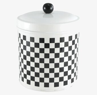 Plåtburk Svarte Petter Ruta från Strömshaga på köksbänk