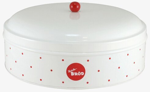 Plåtburk Rund Knäckebröd Röd/Vit från Strömshaga på bord