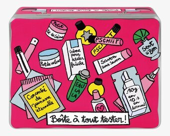 Plåtburk Smink Cerise från Derriére la porte i cerise färg