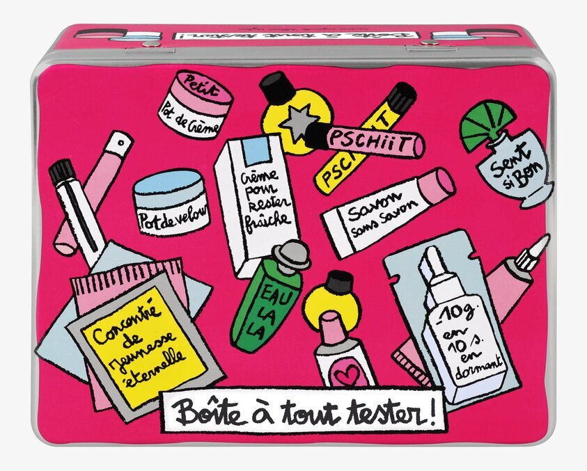 Plåtburk Smink Cerise från Derriére la porte i cerise färg