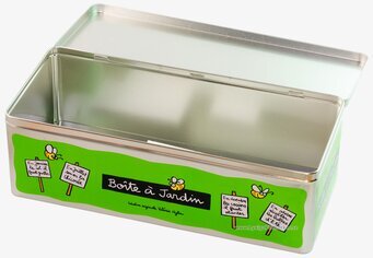 Bild av grön plåtburk med unik och lekfull design