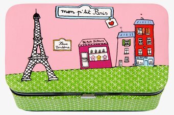 Bild av romantisk Paris-vy med Eiffeltornet på plåtburk