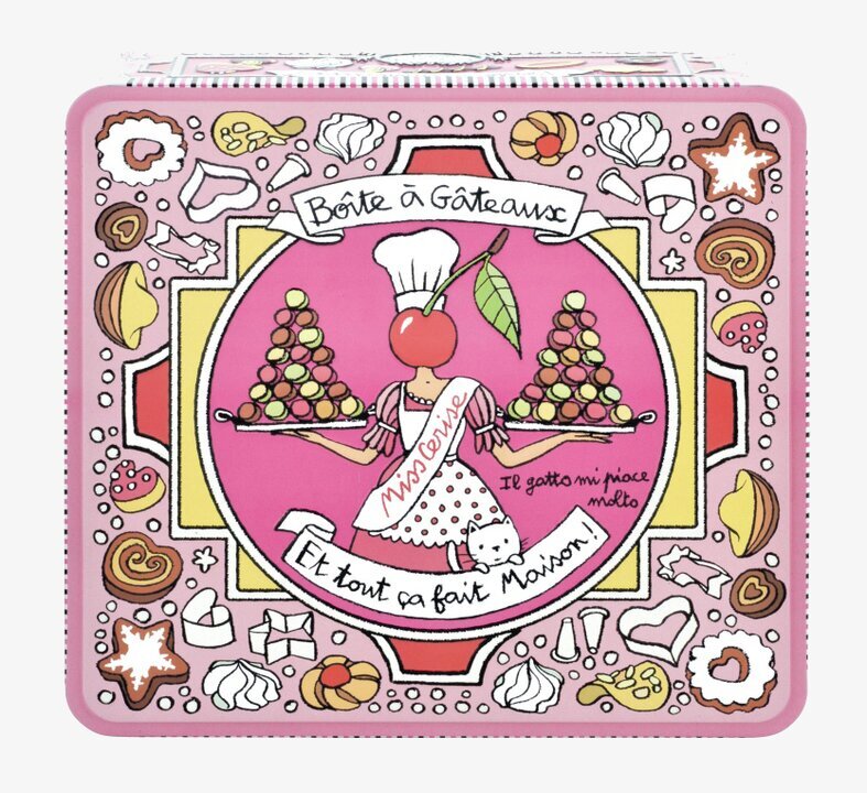 Plåtburk Relief Kakor från Derriére la porte med livfull design