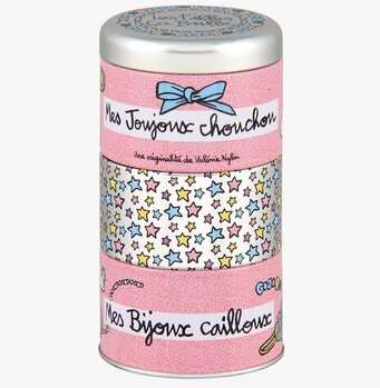 Plåtburk Bijouterier Rosa från Derrière la porte, cylinderform