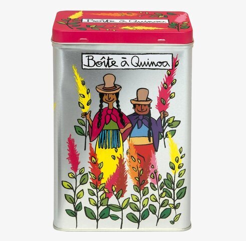Plåtburk Quinoa från Derriére la porte med färgglad design