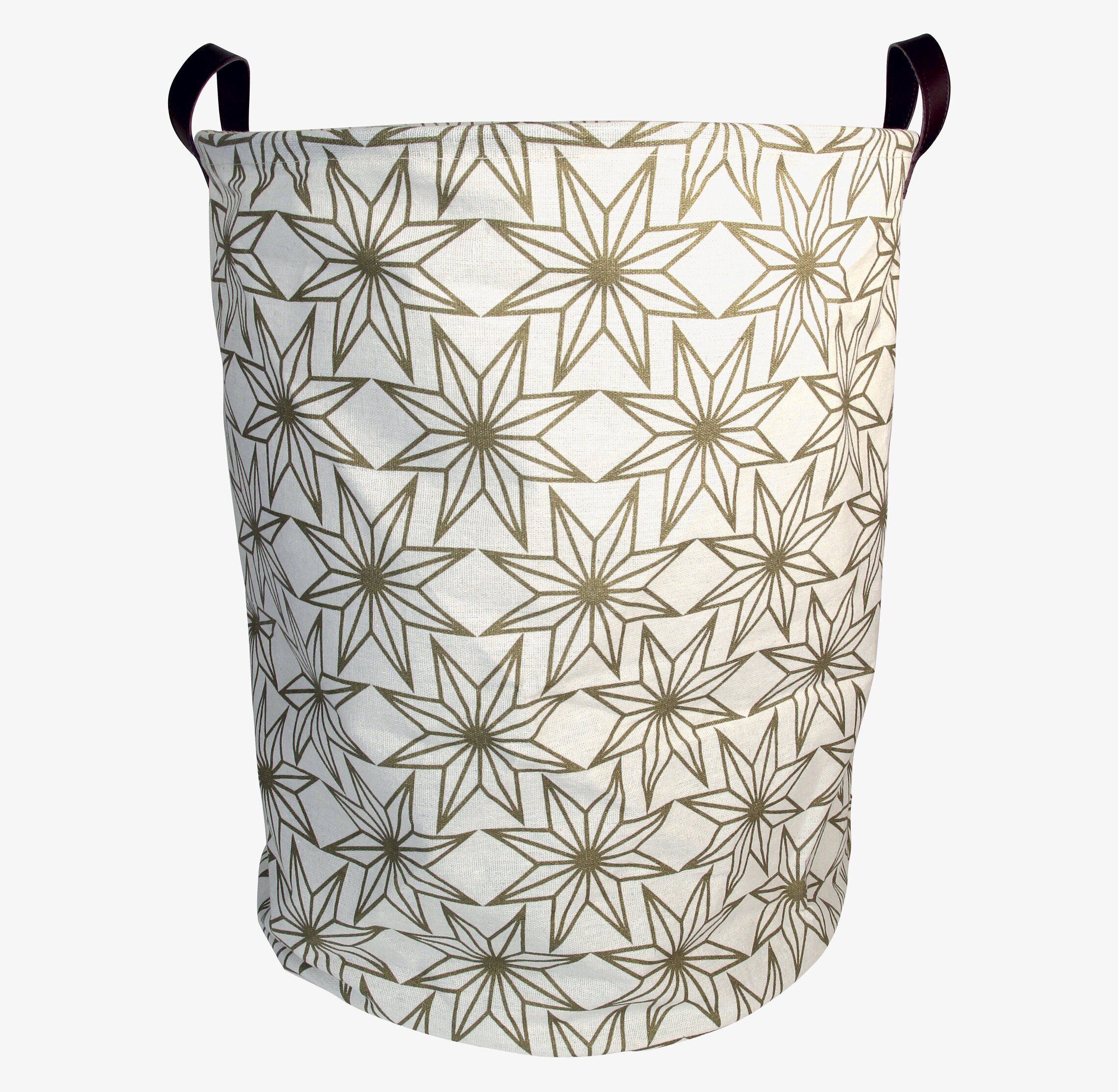 Foto av stor förvaringskorg med geometriska stjärnor