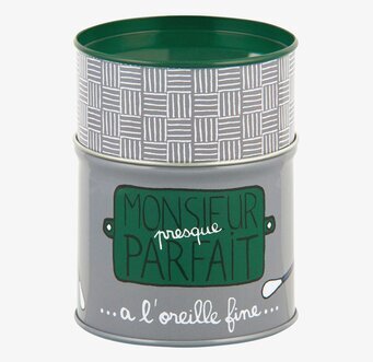 Plåtburk Bomullspinnar från Derriére la porte i grön design