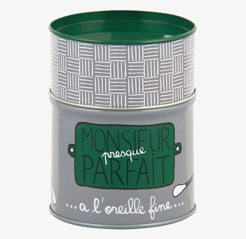 Plåtburk Bomullspinnar från Derriére la porte i grön design