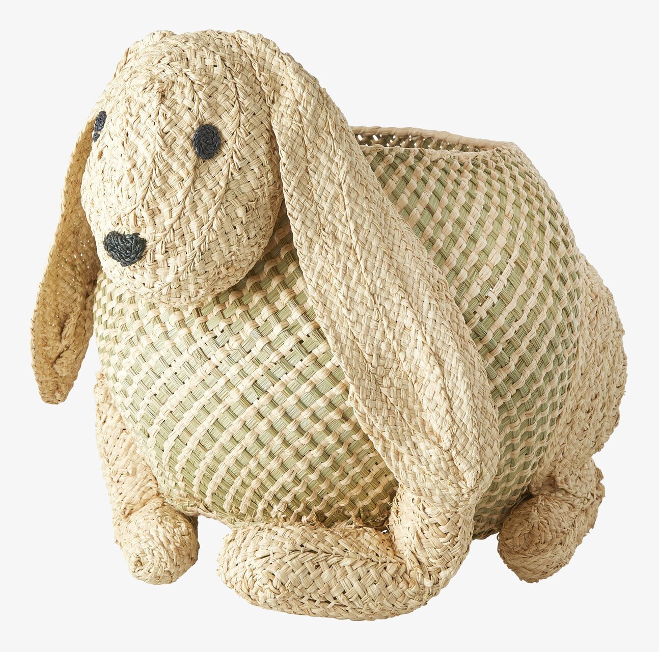 Bild av charmig kaninformad förvaringskorg i naturmaterial