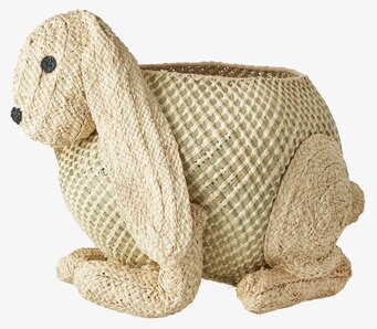 Foto av en kaninformad förvaringskorg i naturmaterial