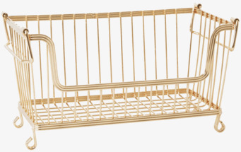 Bild av elegant gyllene trådkorg med minimalistisk design