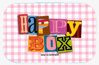 Plåtburk Happy box från Derriére la porte med färgglad design