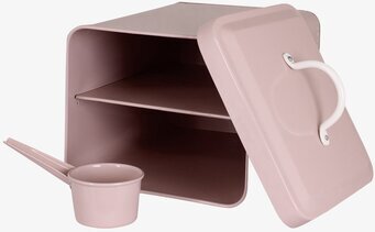 Plåtburk Gladys Tvättmedel Rosa från Strömshaga på vit bakgrund