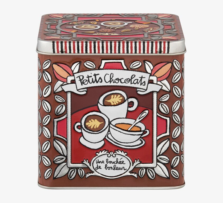 Plåtburk Relief Choklad från Derriére la porte i fokus