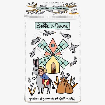 Plåtburk Mjöl Vit från Derriére la porte med väderkvarn