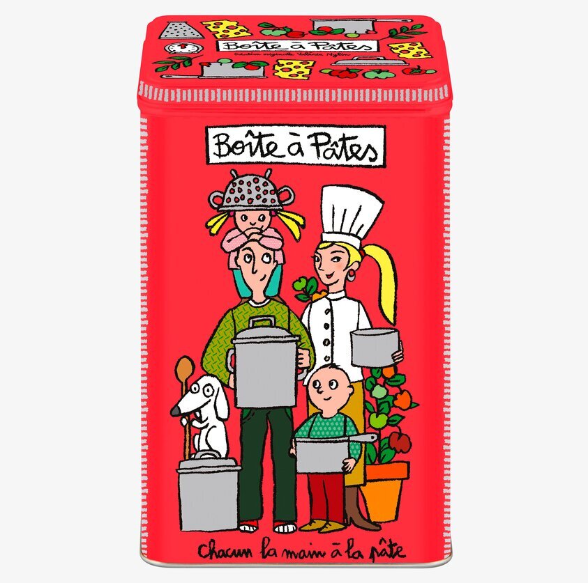 Plåtburk Pasta Röd från Derriére la porte med livfull design