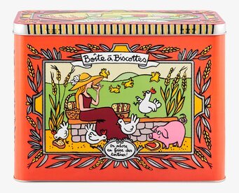 Plåtburk Kex & Knäcke från Derriére la porte med lantligt motiv