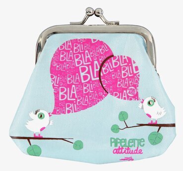 Bild av en lekfull och stilren portmonnä med fåglar