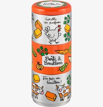 Plåtburk Buljong från Derriére la porte med färgglad design