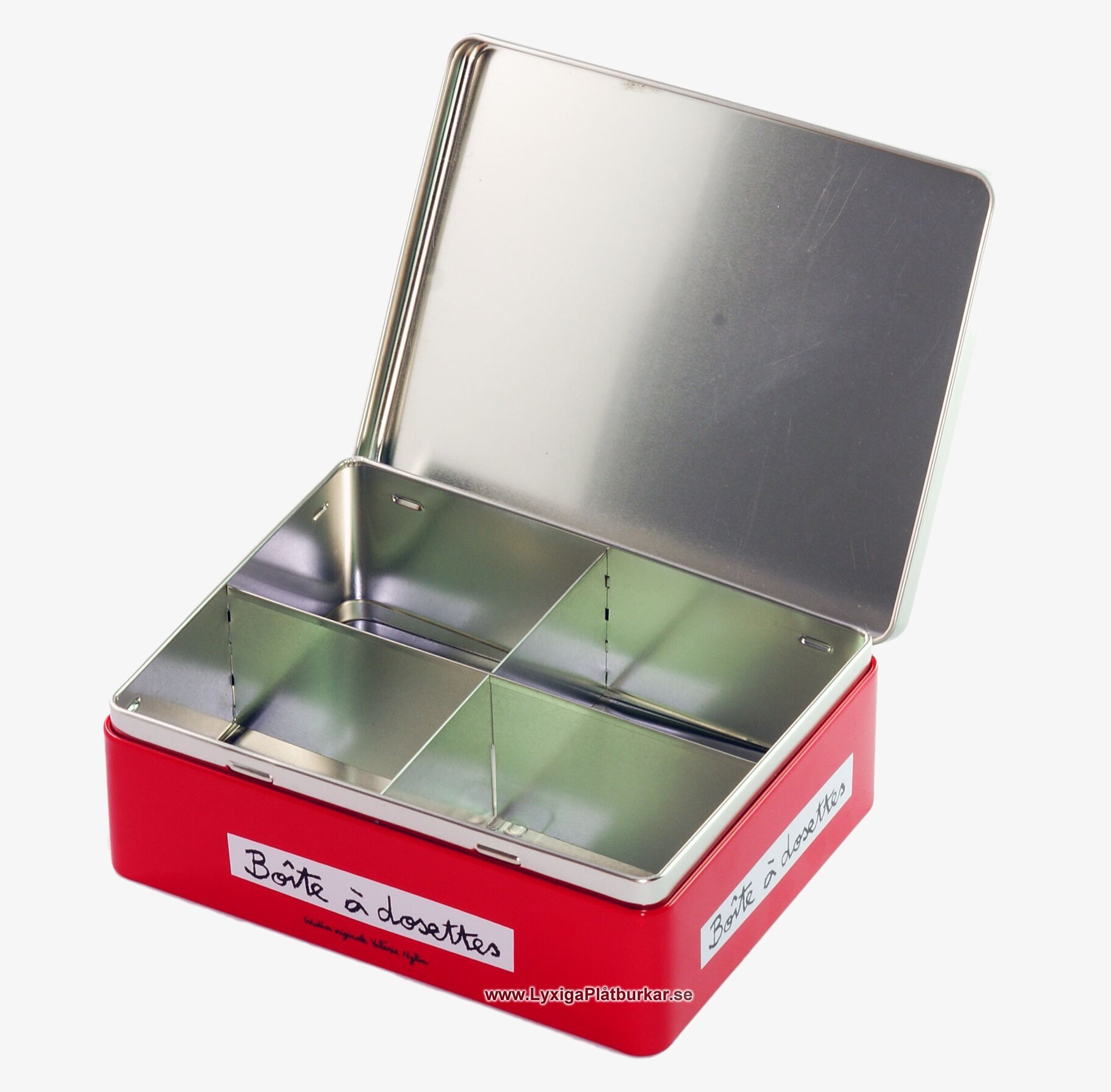 Plåtburk Espresso zink från Derriére la porte, röd färg