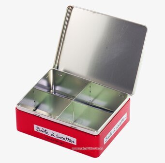 Plåtburk Espresso zink från Derriére la porte, röd färg