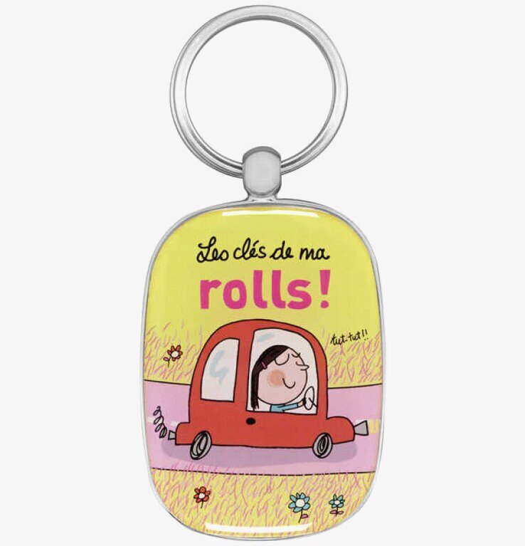 Bild av en färgglad och lekfull nyckelring med bilmotiv