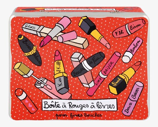 Plåtburk Läppstift Indelad från Derriére la porte, färgglad