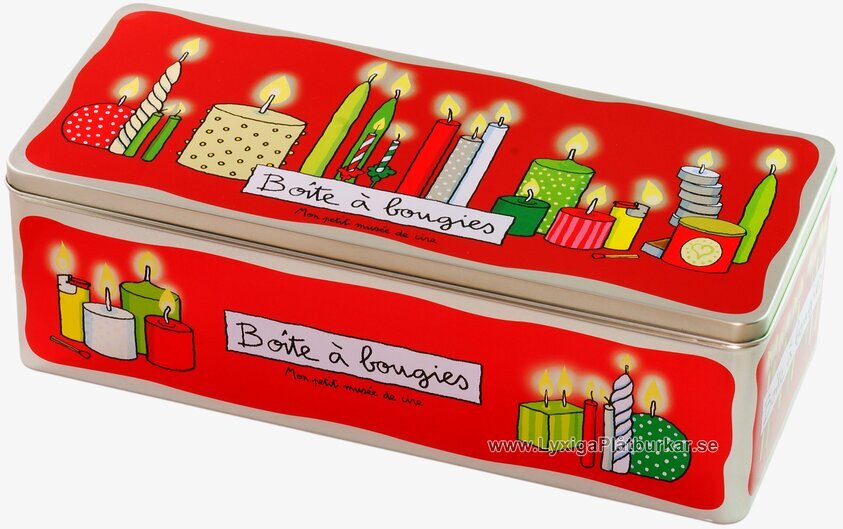 Plåtburk Stearinljus bordeaux från Derriére la porte