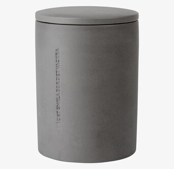 Foto av grå förvaringsburk med minimalistisk design