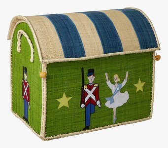Bild av färgglad förvaringskorg med tennsoldatmotiv