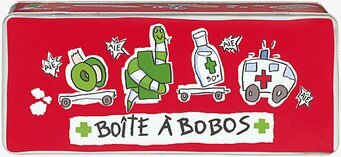 Plåtburk Medicinlåda Röd från Derriére la porte, röd burk