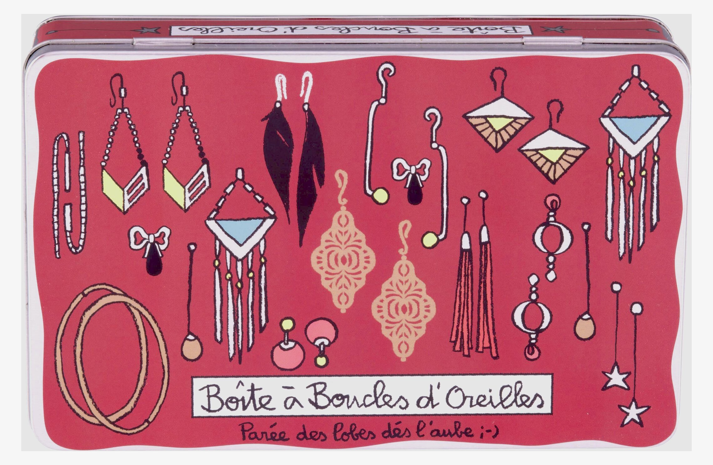 Plåtburk Örhängen från Derriére la porte med lekfull design