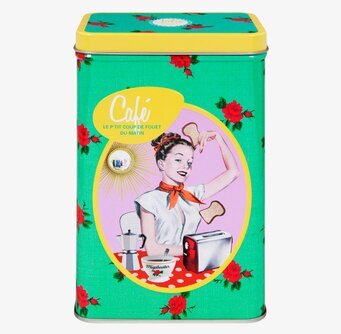 Plåtburk Jolie Kaffe från Derriére la porte med retrodesign