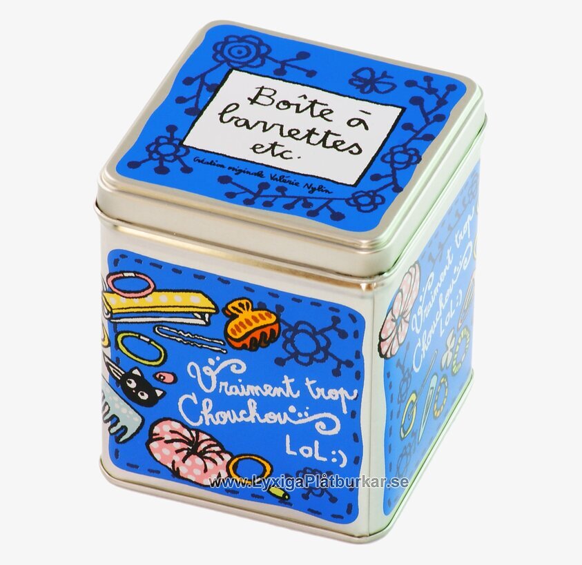 Plåtburk Småklämmor blå från Derriére la porte