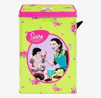 Plåtburk Jolie Strösocker från Derrière la porte, retrodesign