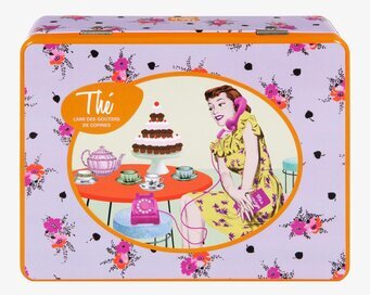 Plåtburk Jolie Tepåsar från Derriére la porte med blommönster