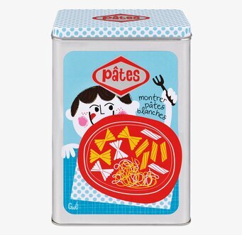 Plåtburk Rut Pasta Turkos från Derriére la porte, retrocharm