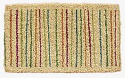 Bild av färgglad dörrmatta med ränder och kokosfibrer