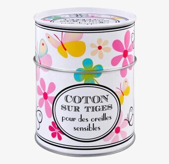 Plåtburk Bomullspinnar Blomma från Derriére la porte