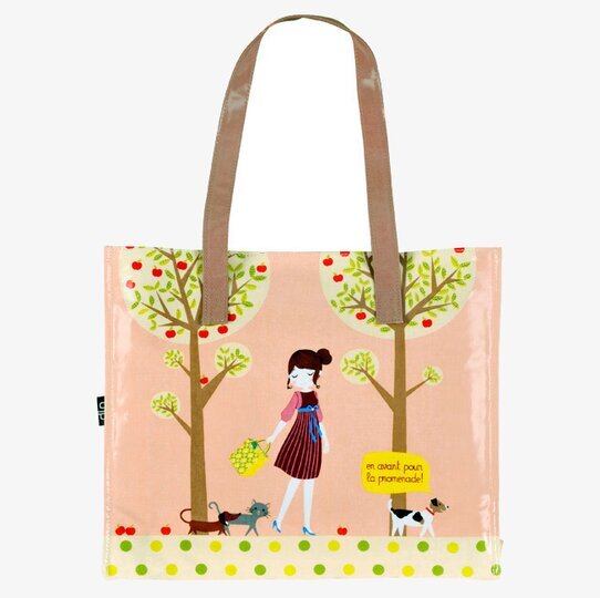 Bild av stilfull handväska med färgglatt och unikt motiv