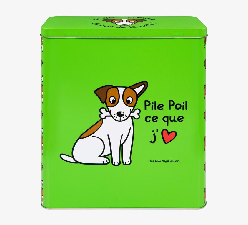 Plåtburk Till min hund från Derriére la porte, limegrön